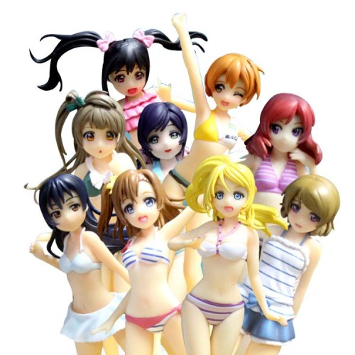9 Piece/Set Sexy Anime Girl Figure love live Swimsuit Tojo Nozomi Minami Kotori Action Figures Model Toys Collection Adult Gift
