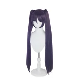 Game Genshin Impact Mona Megistus Cosplay Wig Astral Reflection 90cm Purple Twin Tail Wig