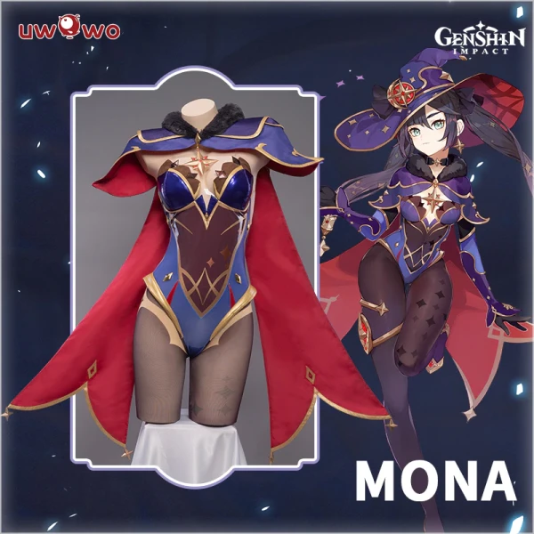 UWOWO Game Genshin Impact Mona Megistus Astral Reflection Cosplay Costume Special Cute Enigmatic Astrologer