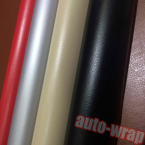 Automotive Interior Grain Leather Skin Textured Vinyl Wrap Black - Foto 2
