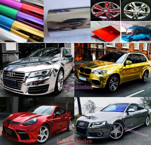 Us 0 99 Diy Flat Glossy Mirror Chrome Vinyl Film Sticker For Car Phone Laptop Wrap Cf M 77wrap Com