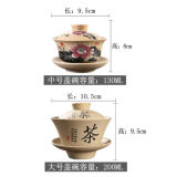 Sancai Covered Bowl Gaiwan Teacup Ceramic Kungfu Teaware Tureen 130ml 200ml