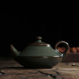 Crackle Glaze Ge Kiln Celadon Porcelain Longquan Teapot Tea Pot Tire Iron 135ml