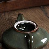 Crackle Glaze Ge Kiln Celadon Porcelain Longquan Teapot Tea Pot Tire Iron 135ml