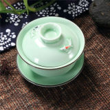 Longquan Celadon Gaiwan Gongfu Tea Set 3D Fish Gaiwan Set Tureen Cup 150ml