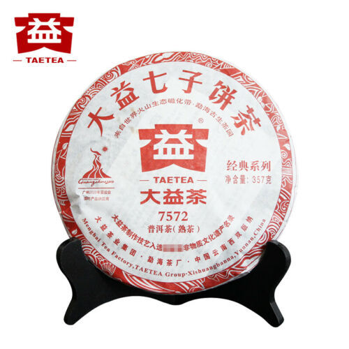 TAETEA 7572 * 2010 Yr Yunnan Menghai Dayi Ripe Pu’er Tea Cake 357g Shu Puer