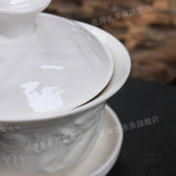 Relief Dragon White Porcelain Gaiwan 100ml Chinese Ceremony Gaiwan Tea Tureen