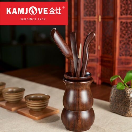 Kamjove Calamander Wood Set Chinese Cha Dao Set 6 Pieces Ebony Tea Set Kung Fu