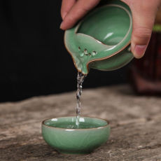 Chinese Tea Set Travel Longquan Celadon Kuai Ke Bei Include 1 Pot 1 Cup Quik cup