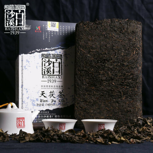 Anhua Baishaxi 1939 Dark Tea Gold Flower Handmade Tian Fu Cha Tea Brick 1kg