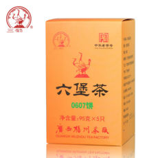 Three Cranes Sanhe 2016 Liu Pao Tea 0607 Dark Tea Golden Flower Hei Cha 95g*5pcs