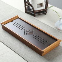 Black Tabletop Chinese Gongfu Tea Serving Bamboo Table Water Drip Tray 39*13cm