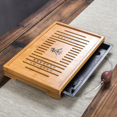Gongfu Tea Table KungFu Tea Set Natural Bamboo Tea Tray Serving Tray 43*28*5cm