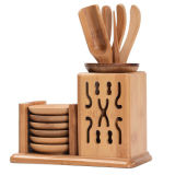 Bamboo Tea Set Kungfu Tea Accessories - Strainer Tongs Spoon Tea Tray Set Holder