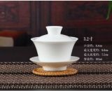 Chinese Gaiwan Tea Set Kung Fu White Ceramic Gaiwan Teaware Sancai Tea Cup