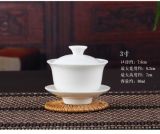 Chinese Gaiwan Tea Set Kung Fu White Ceramic Gaiwan Teaware Sancai Tea Cup