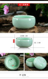 Longquan Celadon Handpainted Ceramic Kungfu Teacup Tea Cup Double Fish 30ml