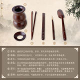 Kamjove Calamander Wood Set Chinese Cha Dao Set 6 Pieces Ebony Tea Set Kung Fu