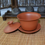 Red Pure Kung Fu Tea Zisha Gaiwan Porcelain Tea Cup Set And Saucer 100ml