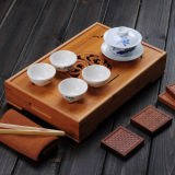 China Dragon & Phoenix Bamboo Kungfu Tea Ceremony Table Tabletop Serving Tray