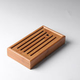 China Mini Portable Bamboo Serving Water Tray for Gongfu Tea Ceremony 22x11.5cm