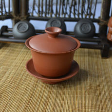 Red Pure Kung Fu Tea Zisha Gaiwan Porcelain Tea Cup Set And Saucer 100ml