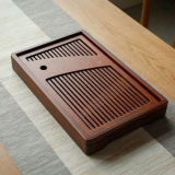 Brown Slatted Heavy Bamboo Chinese Gongfu Tea Ceremony Serving Tray 35x22x4.6cm