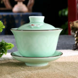 Longquan Celadon Gaiwan Gongfu Tea Set 3D Fish Gaiwan Set Tureen Cup 150ml