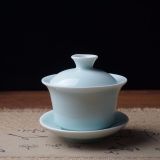 Longquan Celadon Porcelain Gaiwan China Teacups Crackle Glaze TeaPot 150ml