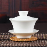Chinese Gaiwan Tea Set Kung Fu White Ceramic Gaiwan Teaware Sancai Tea Cup