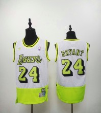 NBA Lakers 24 retro stitching white green