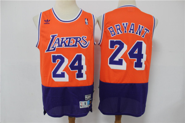 NBA Lakers 24 orange stitching Retro