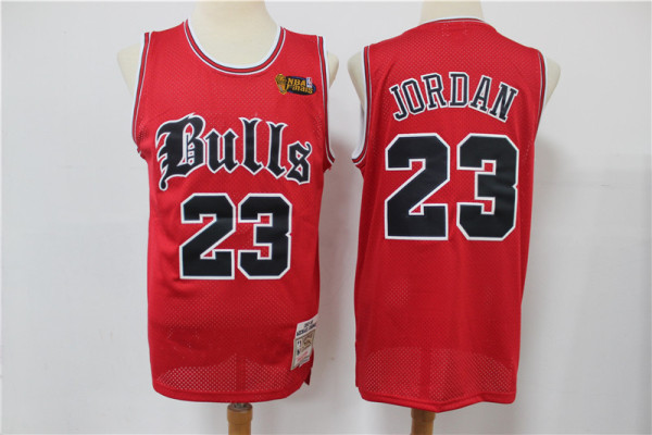 NBA Bulls 23 red old England retired limited edition Jersey