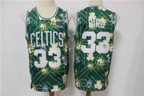 NBA Celtic 33 green print swing tear tear limited retro Jersey