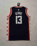 NBA New season clippers (new fabric print) 13 George City Edition dark blue, black, white, retro white