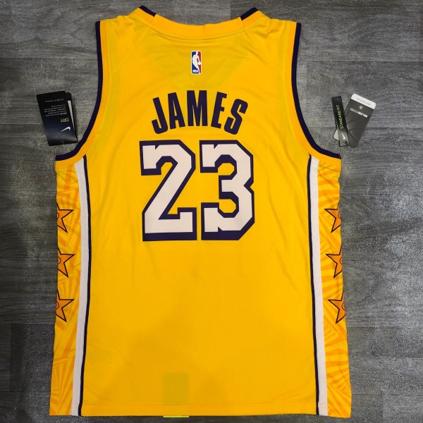 NBA  Laker's Retro yellow V-lead Sucheng city version 23 James with chip  1:1