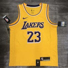 NBA Laker crew neck retro Yellow No. 23 James with chip  1:1