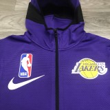 A zipper jacket with cap for NBA Lakers warm up  with chip  1:1