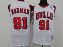 NBA Bull #91 Rodman retro white