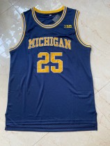 NCAA University of Michigan # 25 Juwan Howard dark blue jersey