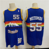 NBA Nuggets # 55 Mutombo snow mountain blue top Mesh Jersey
