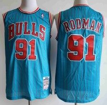 NBA Chicago Bull #91 Rodman  blue mesh