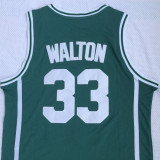Bill Walton # 33 helix High School Green Embroidered Jersey