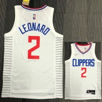 NBA Clippers LEONARD #2 White 75th Anniversary Top Quality Hot Pressing