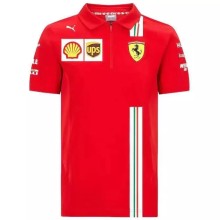 F1 Ferrari Red Short Sleeve Racing Suit (有领)