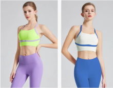 yoga clothes  Blue white/purple yellow green set