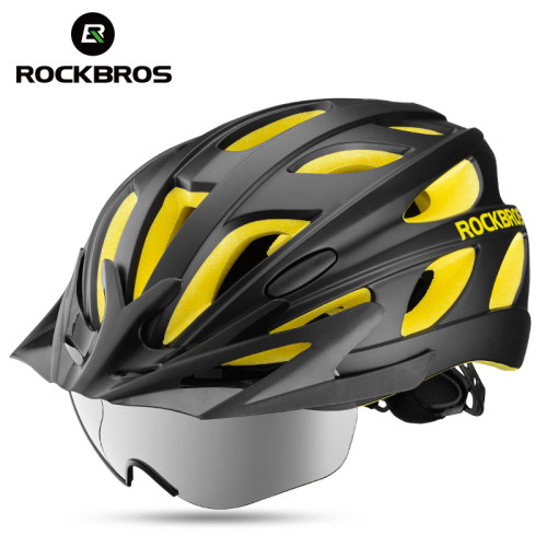 ROCKBROS Cycling MTB Road Bike Helmet with Goggles Visor Gradient Purple