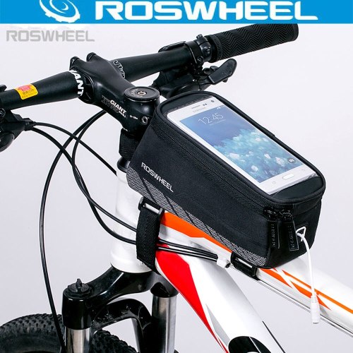 Roswheel Bicycle Bag Touchscreen Mountain Road Bike Bag Front Frame Tube Cycling Bag Acessorios Bicicleta For 5 2 5 7 Phone