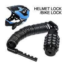 Mini Helmet Lock Anti-theft 4 Digit Password Bicycle Locks For Scooter Motorcycle Portable MTB Road Bike Cable Lock Accessories