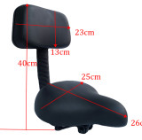 MTB Wide Big Bum Bike Bicycle Gel Cruiser Extra Sporty Soft Pad Saddles Tricycle Electric Bike Cushion Comfortable w/ Back Rest